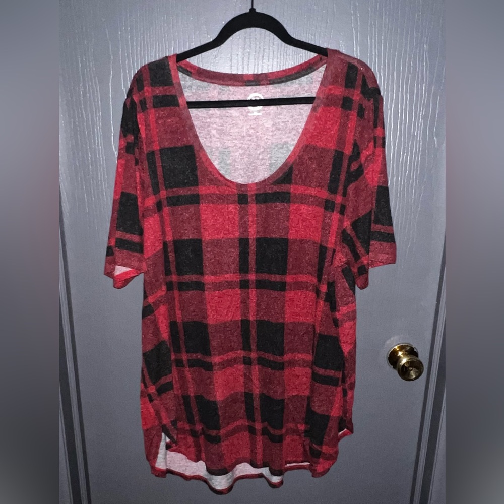 NWOT—24/7 Red Buffalo Plaid Flawless Tee—3X